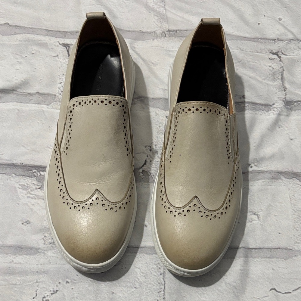 Zanzara Men's Cream Slip-On Loafers
